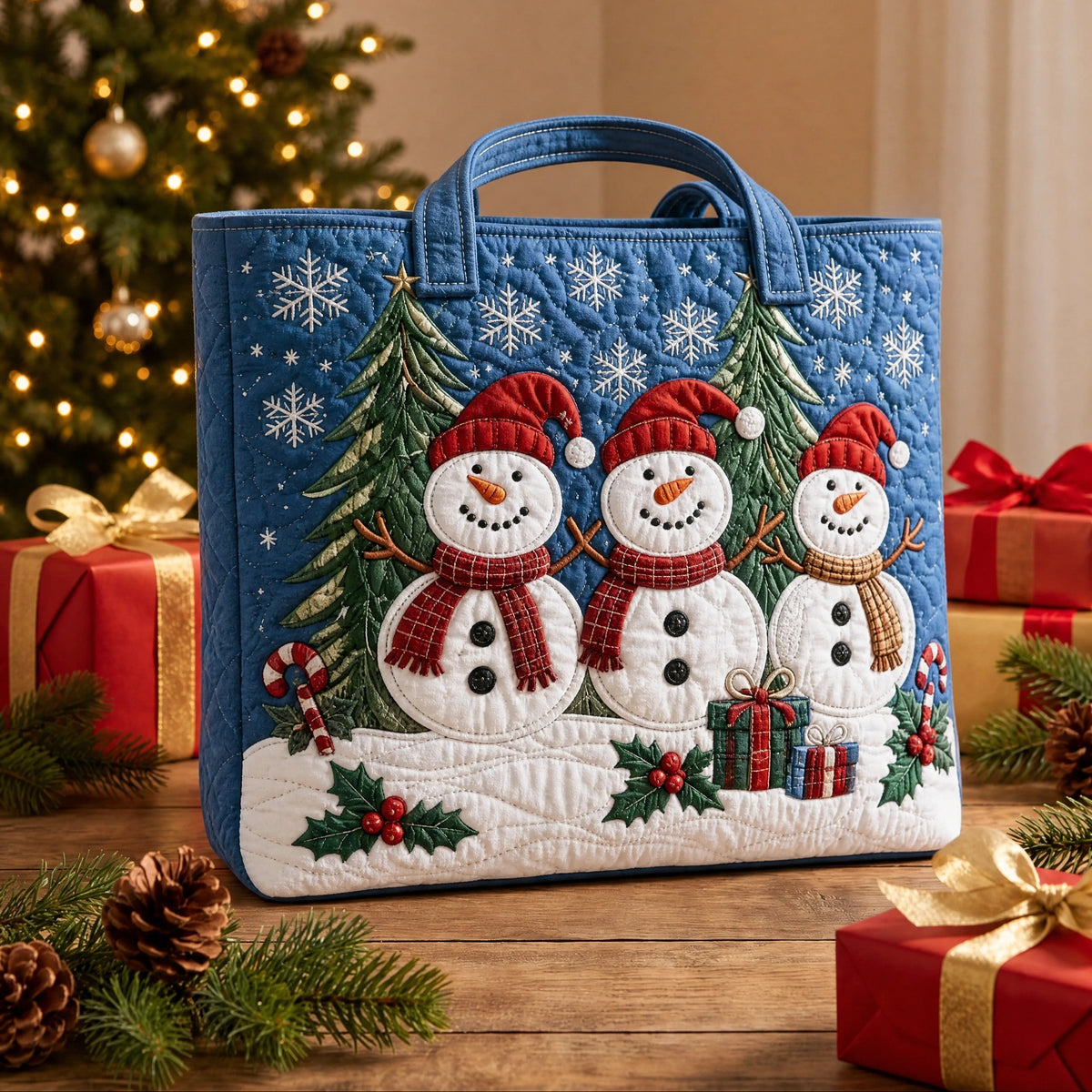 Christmas Quilted Tote Bag