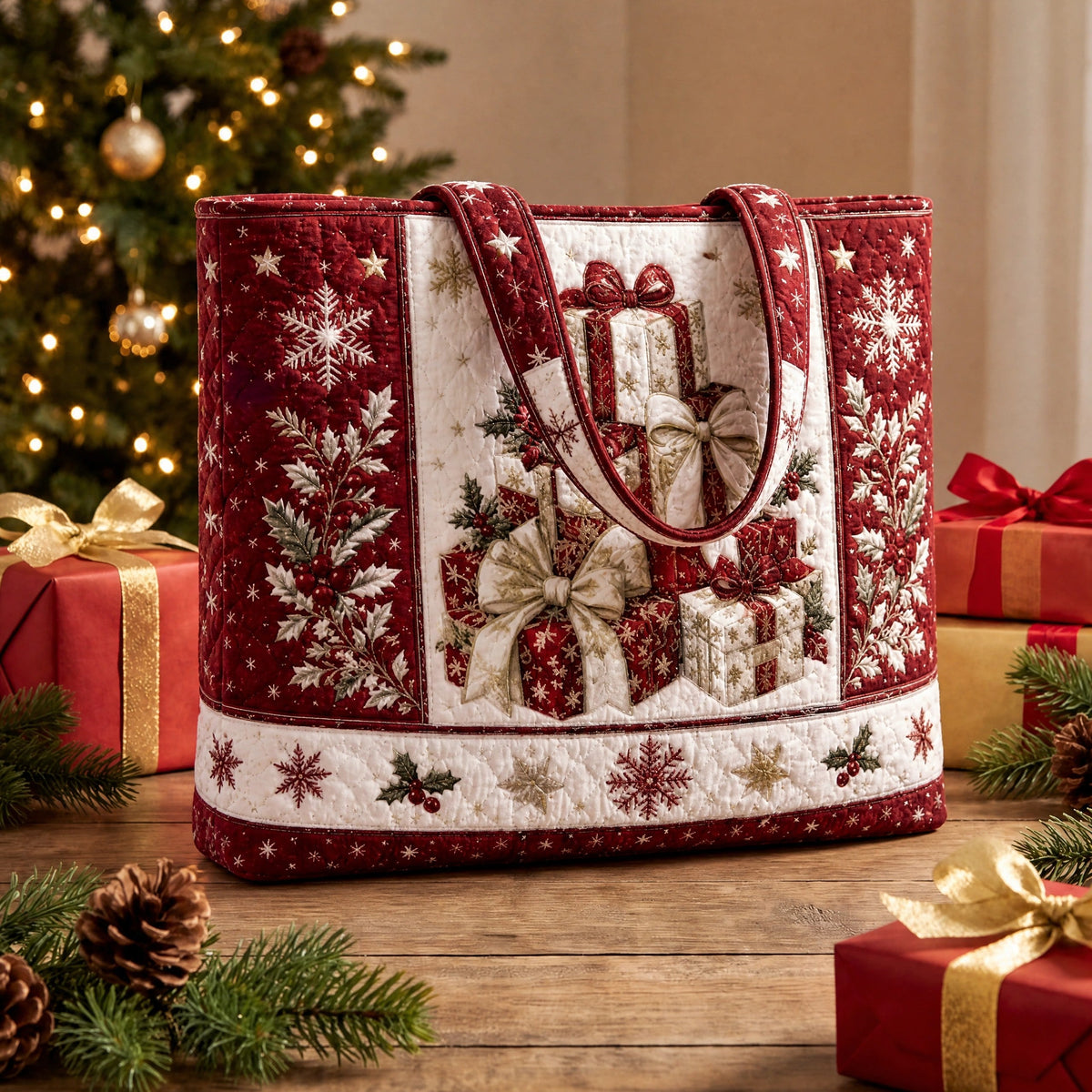 Christmas Quilted Tote Bag